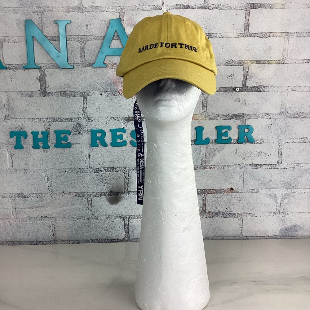 YRN Yung Rich Nation, Embroidered Adjustable Strap Baseball Hat Cap Yellow Blue